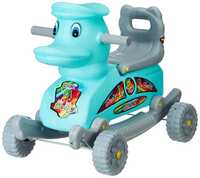 Maanit Baby Plastic Rider Cum Rocker Non Battery Operated Ride On,Baby Duck Rider, Baby Toy, (Blue)