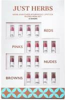Just Herbs Herb-Enriched Ayurvedic Intense Colour Micro Mini Lipstick Set - 16 Shades  (Multicolor, 7 g)