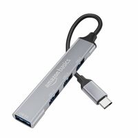 Amazon Basics 4-in-1 USB C Hub, Type C Multiport with 1 x USB 3.0 & 3 x USB 2.0 Ports, up to 5 Gbps High Speed Data Transfer for Laptop, MacBook, PC (Grey)