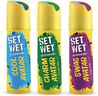 SET WET Cool, Charm and Swag Avatar Deodorant Spray - For Men  (450 ml, Pack of 3)