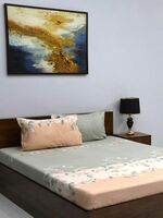Bombay Dyeing Vista 144 Tc Queen Size Bedsheet With 2 Pillow Covers - Grey {Location Specific}