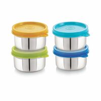 STEELLOCK Flex Stainless Steel Containers Size Deep 150ml x 4 (Yellow/Blue/Green/Turquoise)