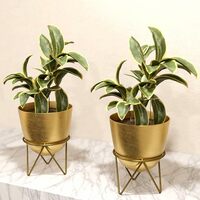 Lifelong Set of 2 Plant Stand for Balcony & Living Room Capacity 10Kg- Anti-Rust Pot Stand for Outdoor Plants & Indoor Planters - Gamla, Planter, Flowerpot, Garden, Plant Stands for Balcony Decoration
