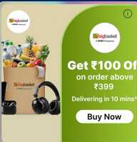 Bigbasket X Paytm : Spin & Win ₹100 off on Min order value of ₹399