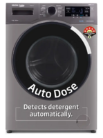 Voltas Beko by A Tata Product 8 kg Fully Automatic Front Load Washing Machine with In-built Heater Grey, Black