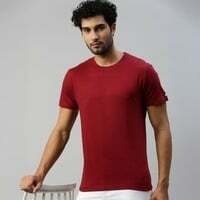 Actimaxx Men's Solid Round Neck Pure Cotton T-shirt | Colour May Vary - M