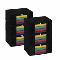 JEYANG - Non Woven Saree Cover And Cloth Organizer  ((Black Dot), Pack of 1)