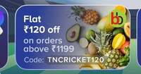  Tata Neu x Bigbasket | Flat 120 Instant discount on min 1199 transaction. (User Specific)