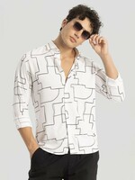 Snitch Men Smart Fit Spread Collar Abstract Printed Casual Shirt