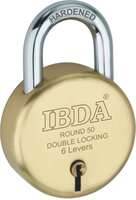 IBDA Small keyed Lock|Round Lock and Key|Double Locking|6 Levers' Technology|Rivetless Steel Body Padlock|Lock for Indoor use, Home, gate, Door, kadi, Channel, Chain, Shop, School,Warehouse,Meter Box