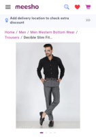 Decible Slim Fit Grey Formal Polyster Trousers For Men