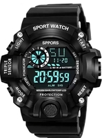  SELLORIA Silicone Digital Watch - Black Color Strap  (Pack of 1, Water Resistance)