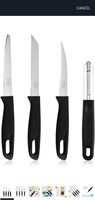 Pigeon by Stovekraft Edge High Grade Stainless Steel 4 Pcs Kitchen Knife Set | Black