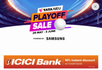 Tata Neu Playoff Sale Upto 70% off + 10% Off on ICICI Credit Card