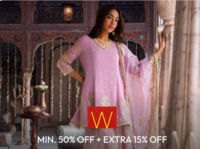 W - Upto 55% Off on Women Ethnic Wear + Extra 15% - 20% Off 