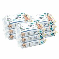 Amazon Fresh - Jr. Sr. Baby Wipes with Aloe Vera, Vitamin E & Chamomile Oil | Pack of 9 | 720 Sheets [Location Specific]