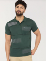  ARRAY Men Striped Polo Collar Cotton Slim Fit T-shirt