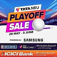 HDFC & ICICI Credit Card Playoff Sale Offer | 10% off across various stores at Tata Neu