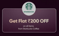 (upcoming) Swiggy One Black Users : Flat ₹200 Off on Starbucks Coffee (Friday Offer) 