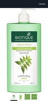 Biotique Fresh Neem Anti Dandruff Shampoo and Conditioner | Controls Dandruff | Eliminates Dryness, Flaking, and Itching | Hair Looks Fresh and Lustrous |Suitable for All Skin Types | 650m