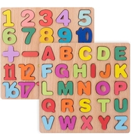 wooden puzzle for kids Number and Alphabet combo 2 pack