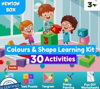 Little Olive Newton Box 5 in 1 Learning and Education Gift Set | Color and Shapes Theme  (Blue)