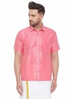 VASTRAMAY Men's Silk Blend Ethnic Shirt - Half Sleeves @ 369+5