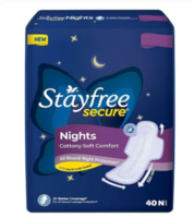 Stayfree Secure Nights Cottony Soft Comfort Sanitary Napkin - 40 pads
