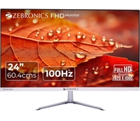 ZEBRONICS EA124 LED Monitor, 24 inch (60.4cm), 250 nits, 100Hz, FHD, 1920x1080, HDMI, VGA, Ultra Slim Bezel, Built-in Speakers, Metal Stand, Wall Mountable