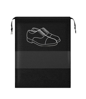 XML Shoe Bag Pouch Cover for Travel Gym Storage Organizer Accessories Non-Woven for Men & Women Multipurpose Travelling Essentials-(PACK OF-5/BLACK)