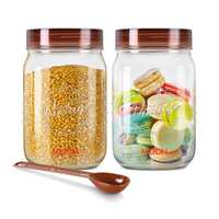 MILTON Vintage Airtight Containers with Spoons for Kitchen Storage, Set of 2 (1.5 Litres each)