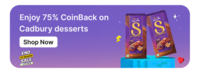 75% Coinsback offer : Cadbury Dairy Milk Silk Desserts Brownie Chocolate Bars (4*140g)