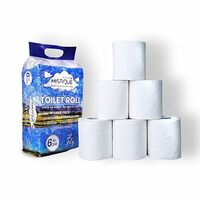 MISTIQUE 2 Ply 180 Pulls Toilet Paper Roll | 180 Pulls x 6 Rolls | Soft and Highly Absorbent | 100% Natural Virgin Pulp | Dispenser Friendly | Super Soft | Family Pack of 6 Rolls