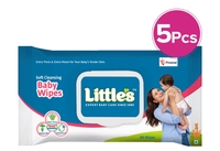 Instamart - Little's Soft Baby Skincare Wipes (Aloe Vera, Jojoba Oil, Vitamin C) 80 Pcs × 5 (location specific)