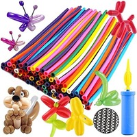 Take a look at this Solid Solid Animals Kit Twisting Balloons with 1 Air Pump + 100pcs Latex Long Balloons Balloon on Flipkart