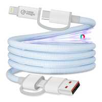 Case-Magic 4-in-1 Multiport Fast Charging & Data Cable – 65W PD, 480Mbps | Type-C & USB-A to Lightning & C At Just Rs.699