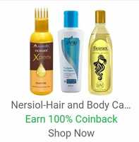 100%  Coinback on Nersiol Hair and Body care products