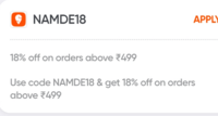 Instamart: 18% Off on order above Rs. 499