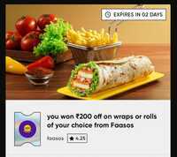 Cred x Faasos - Get ₹200 Off on Wraps or Roll 