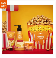 Bodylovin Caramel Popcorn & Chill Gift Kit Box Body Wash Hand Cream Scented Candle