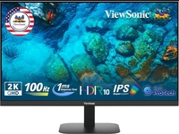 ViewSonic (USA Brand) - 27-inch 2K, QHD IPS Monitor (1ms, 100Hz) VA2708-2K-MHD