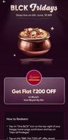 Swiggy One Blck - Get Flat ₹200 off on biryani by kilo ( Tomorrow 10 AM onwards) 