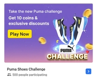 Flipkart challenge : Puma shoes Challenge: Get 10 supercoin (user specific)