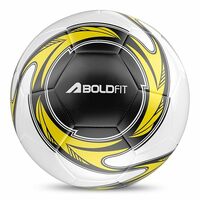 Boldfit Football Practise Foot Ball Training Football Size 5 Original for All Ages Group PVC Stitched Standard Sports Foot Ball for Ground, Grass, Turf, Outdoor Waterprooof - Yellow Black Size 5