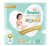 Instamart - Pampers Pant Diaper (M, 7-12 Kg, 16 Pieces, Anti Rash Blanket, 100% Leak Proof)(location specific)