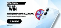 iQOO Z10 Lite spin and win (total prize worth ₹2,00,000* as Amazon pay balance)