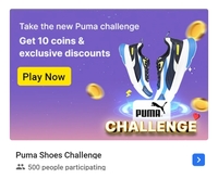 Flipkart challenge : Puma shoes Challenge: Get 10 supercoin ( working again)