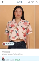 Ajio : Women Regular Fit Floral top