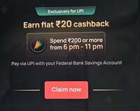 ₹20 cashback merchant Scan & pay min ₹200 Jupiter App