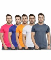 AWG ll Weather Gear (Pack of 5, Dry Fit T Shirts for Men) [Apply ₹499 Off Coupon]
